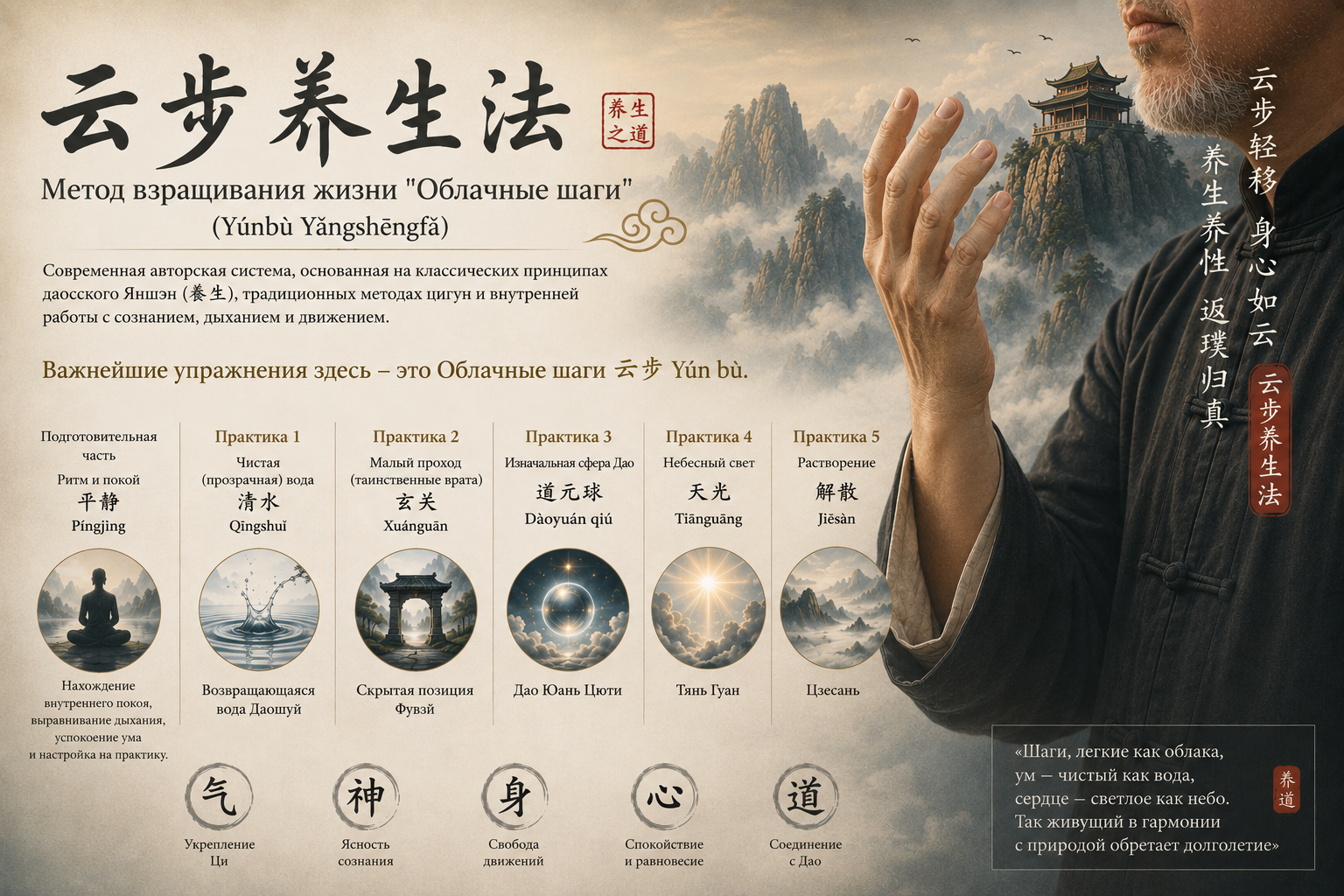 云步养生法 (Yúnbù Yǎngshēngfǎ) - «Метод взращивания жизни - Облачные шаги» Image